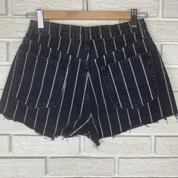 NWT Reformation Perry Jean Short High Waist Black and White Striped Size 24 - Picture 7 of 11